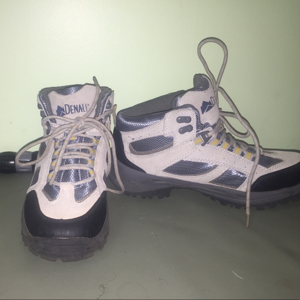 Cute Blue and Cream Hiking Boots