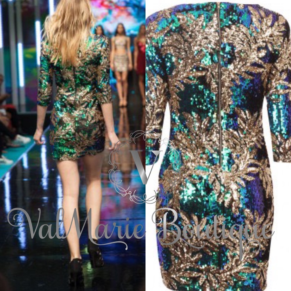 🔥FINAL PRICE🔥Gold Leaf Sequin Bodycon Dress - Picture 5 of 7