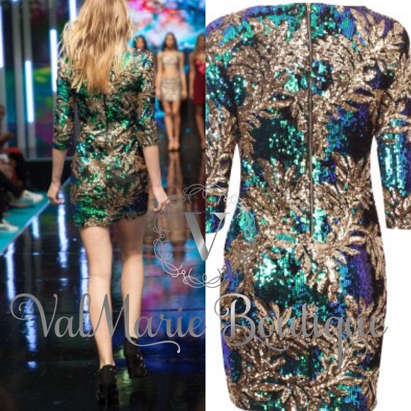 🔥FINAL PRICE🔥Gold Leaf Sequin Bodycon Dress - Picture 5 of 7