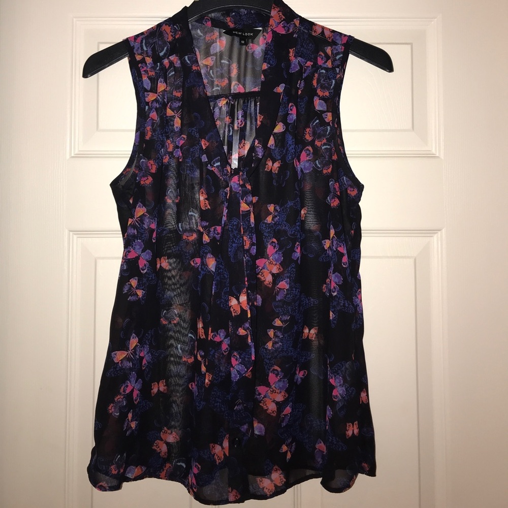 New Look butterfly print top