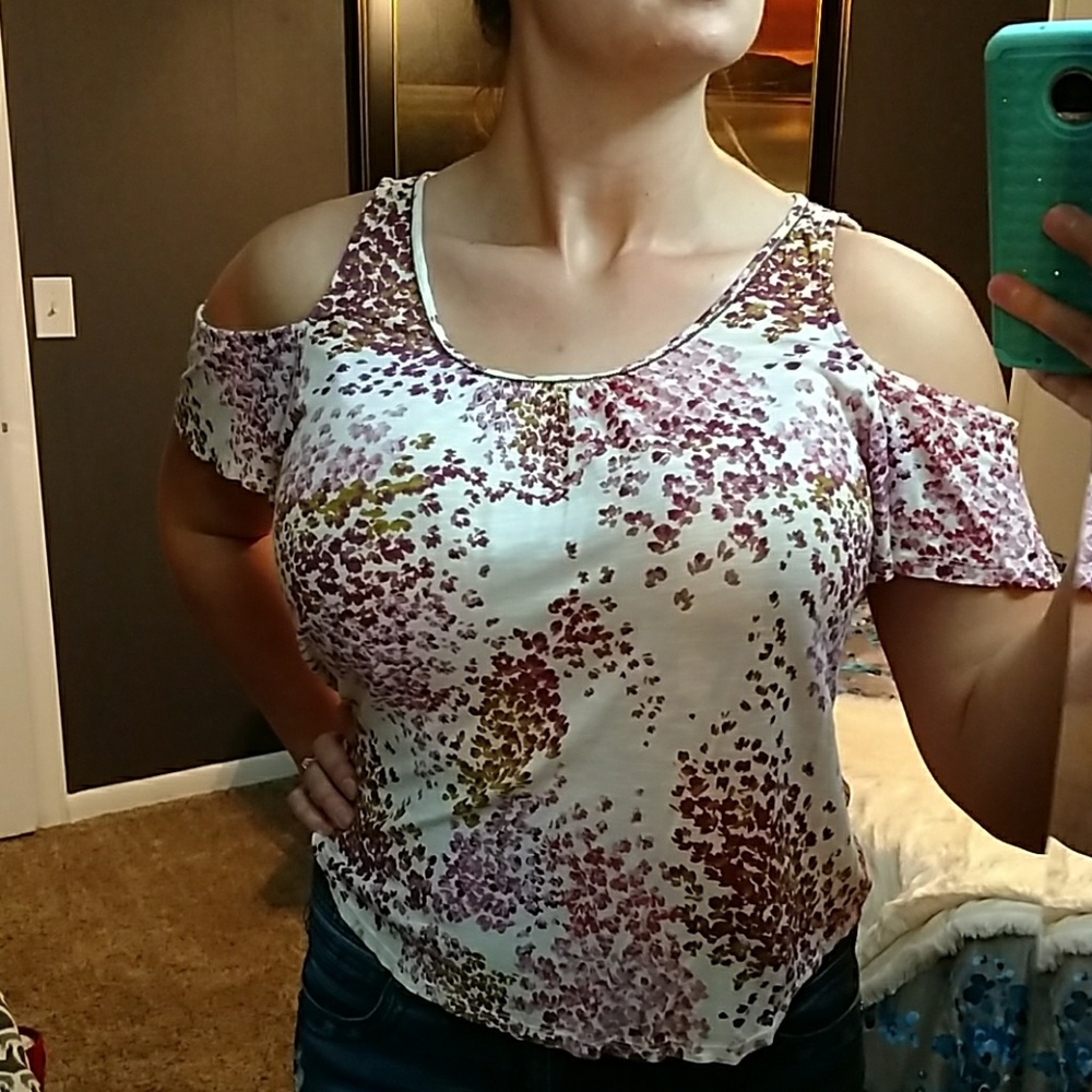 Lucky Brand Shoulder Peep Shirt