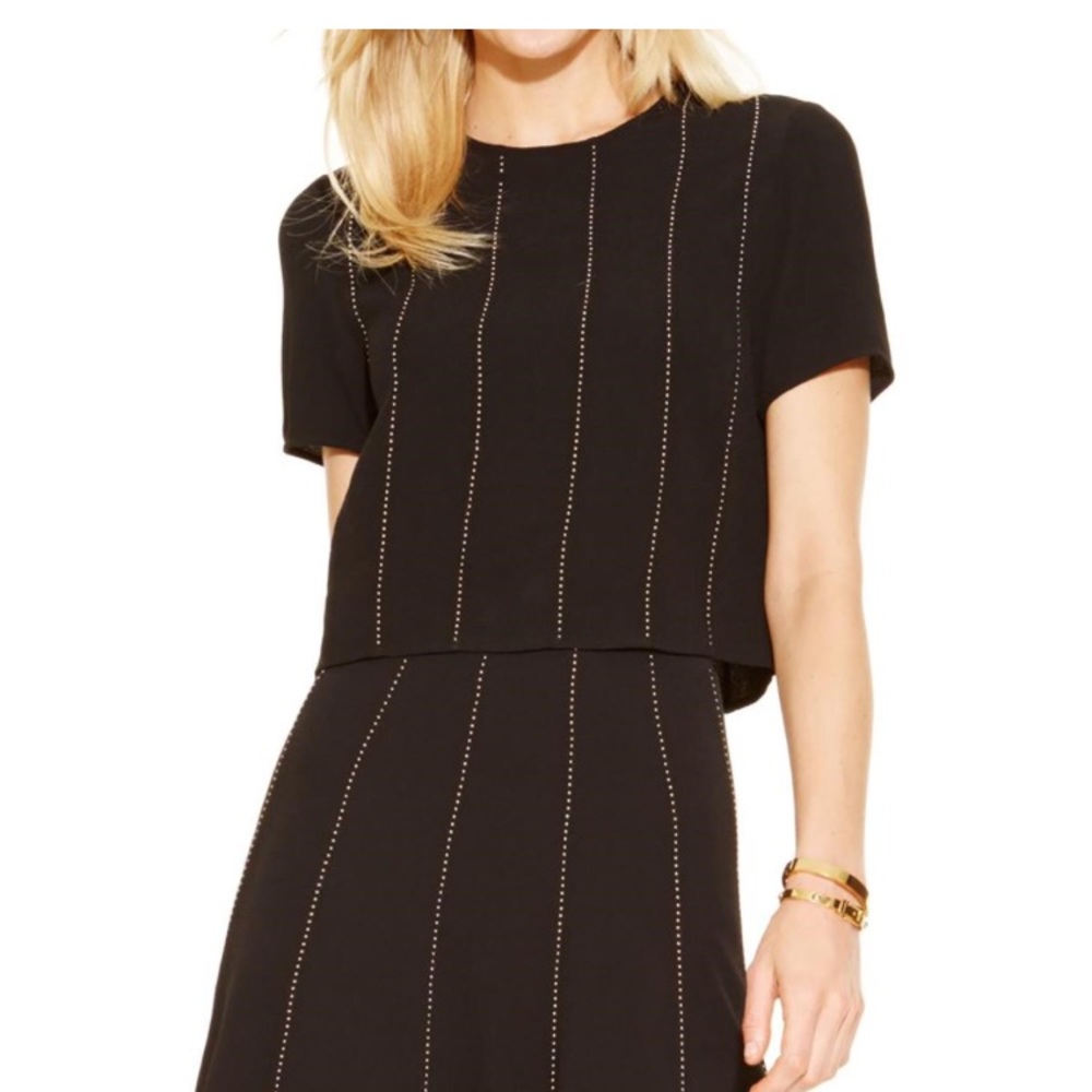 NWT- Michael Kors Studded Crepe Keyhole Crop Top