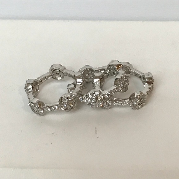 3 stack silver rhodium ring with cubic zirconia - Picture 5 of 5