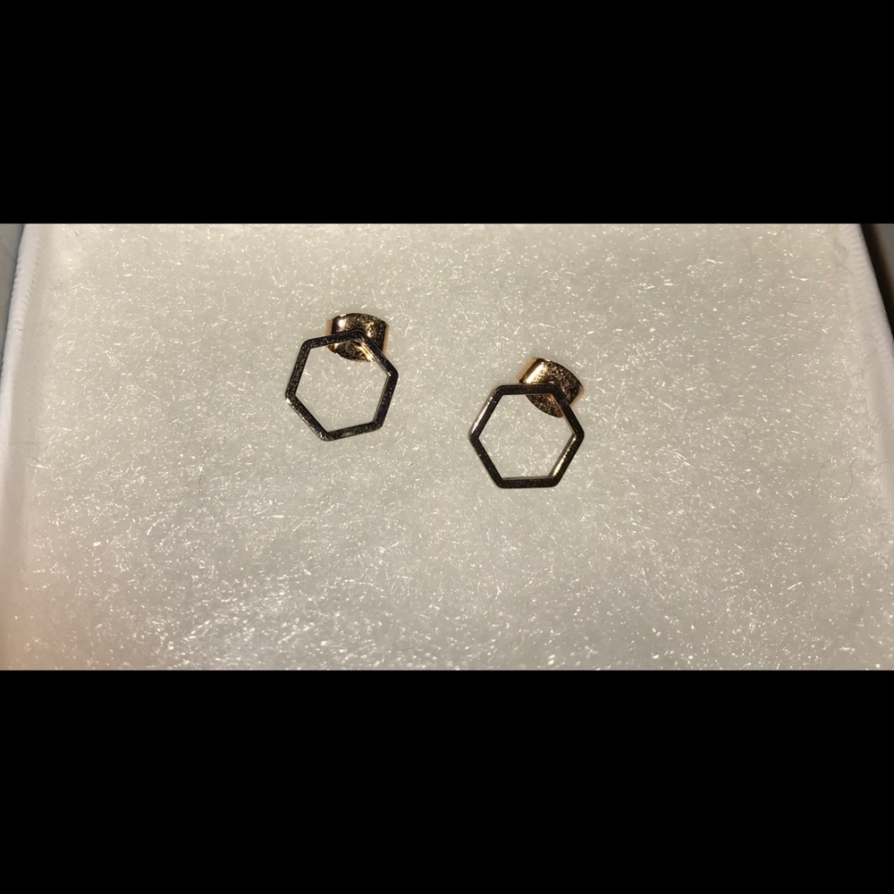 Fireworks Gold Hexagon Earings