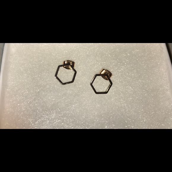 Fireworks Gold Hexagon Earings - Picture 1 of 1