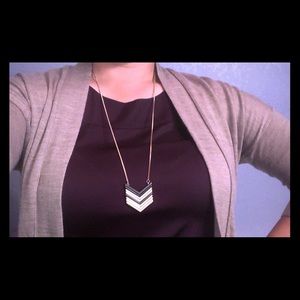 Genevieve Stacked Chevron Pendant Necklace