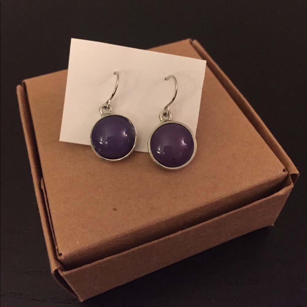 Purple & Silver Dangle Earrings
