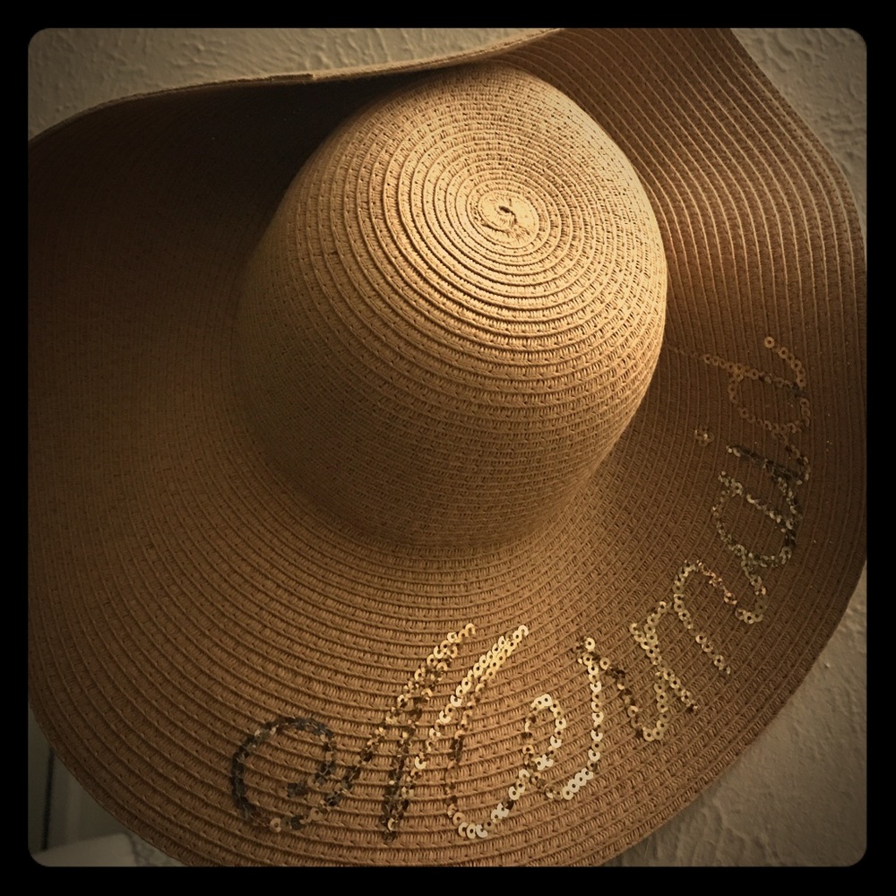 “Mermaid” sequined wide brimmed sun hat