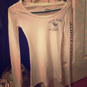 Abercrombie and Fitch White Longsleeve Tee