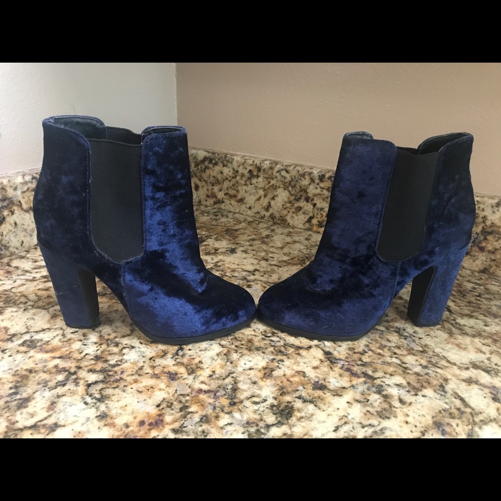 Blue Velvet Booties