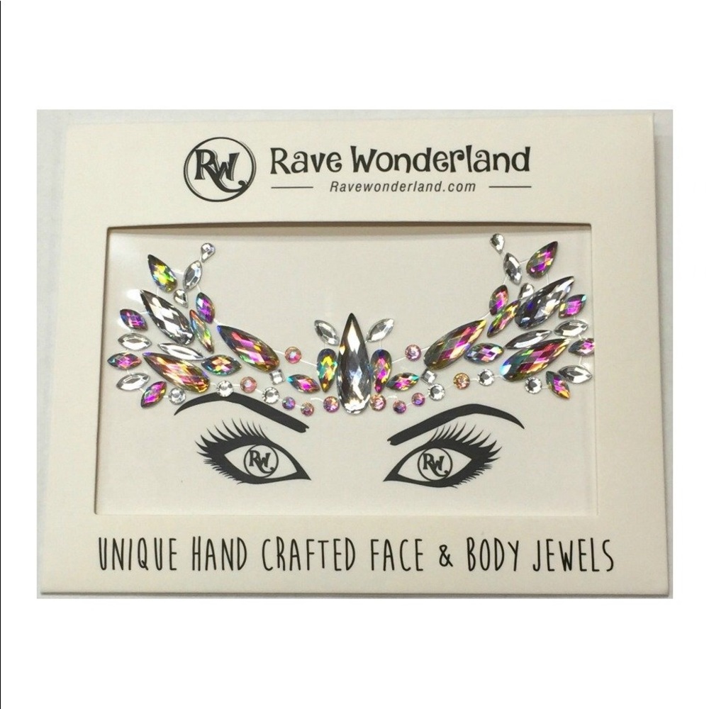 Silver Rhinestone Face Jewels Festival Rave