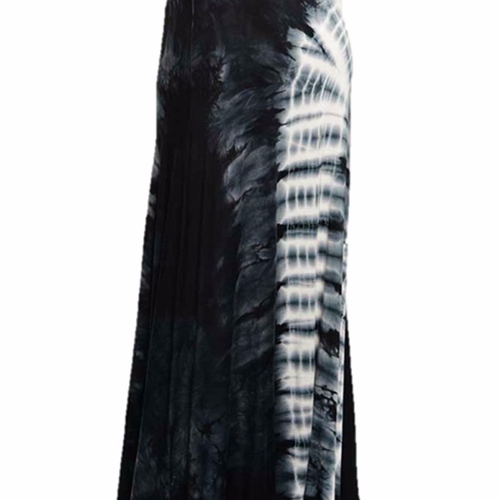 Gypsy Tie Dye Wide Flared Jersey Maxi Long Skirt - Picture 4 of 6