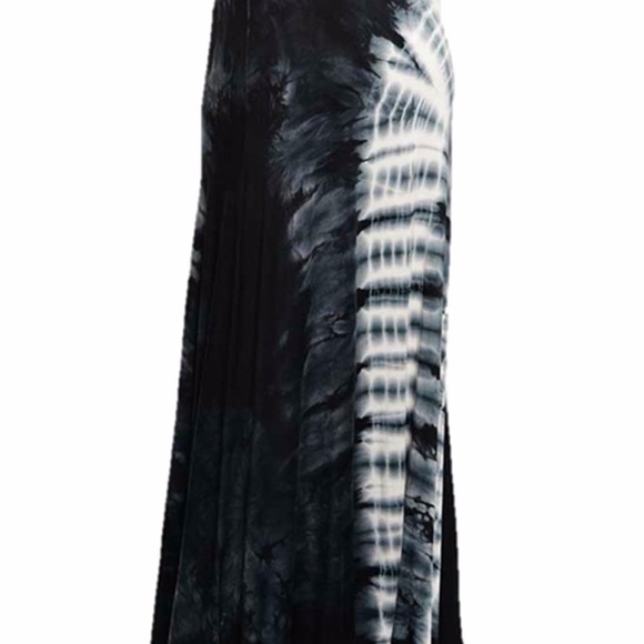 Gypsy Tie Dye Wide Flared Jersey Maxi Long Skirt - Picture 4 of 6