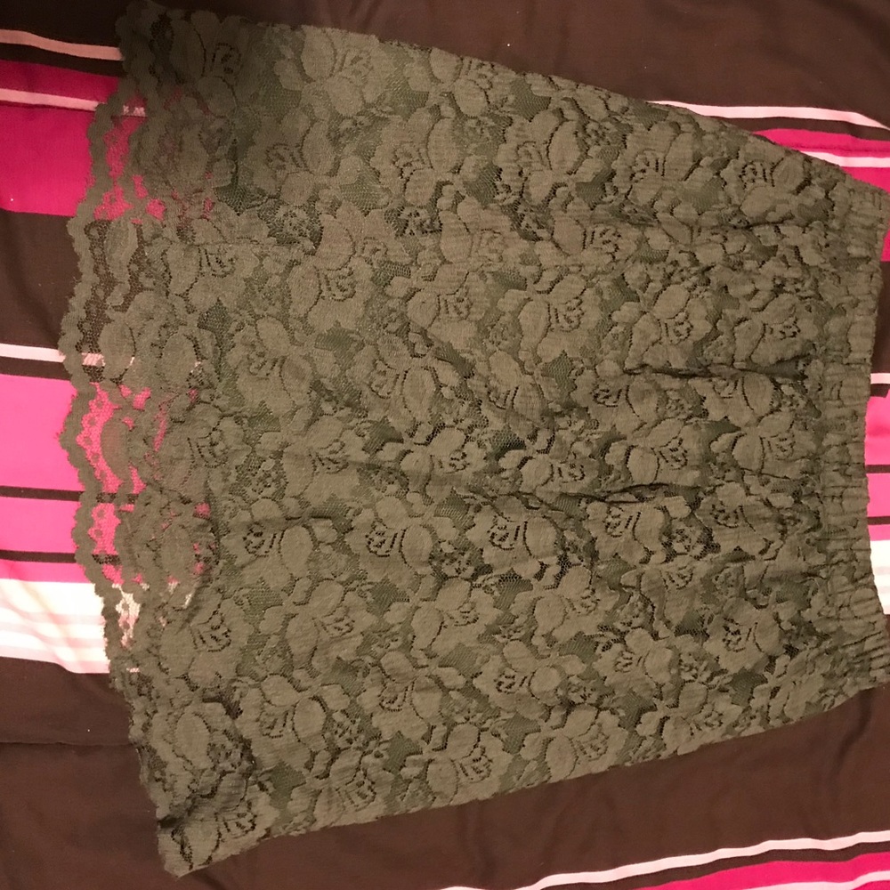 Olive lace skirt