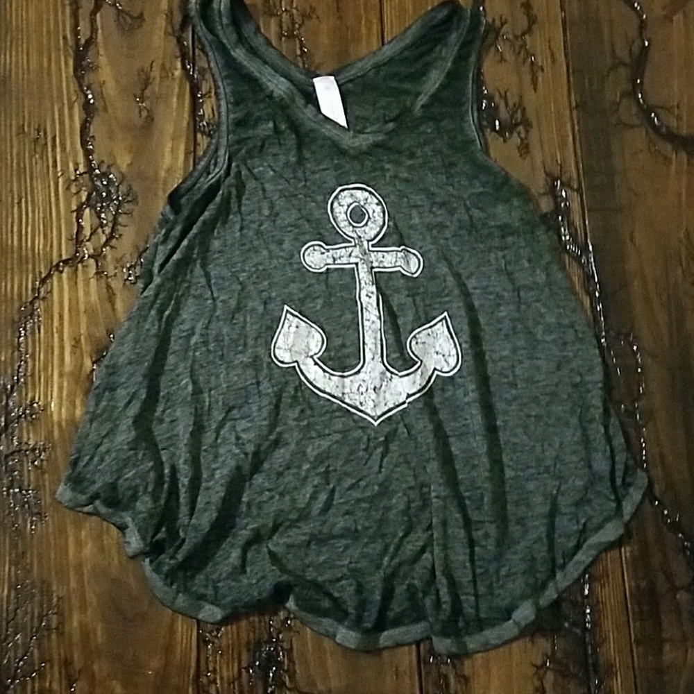 Loose tanktop grey with anchor design
