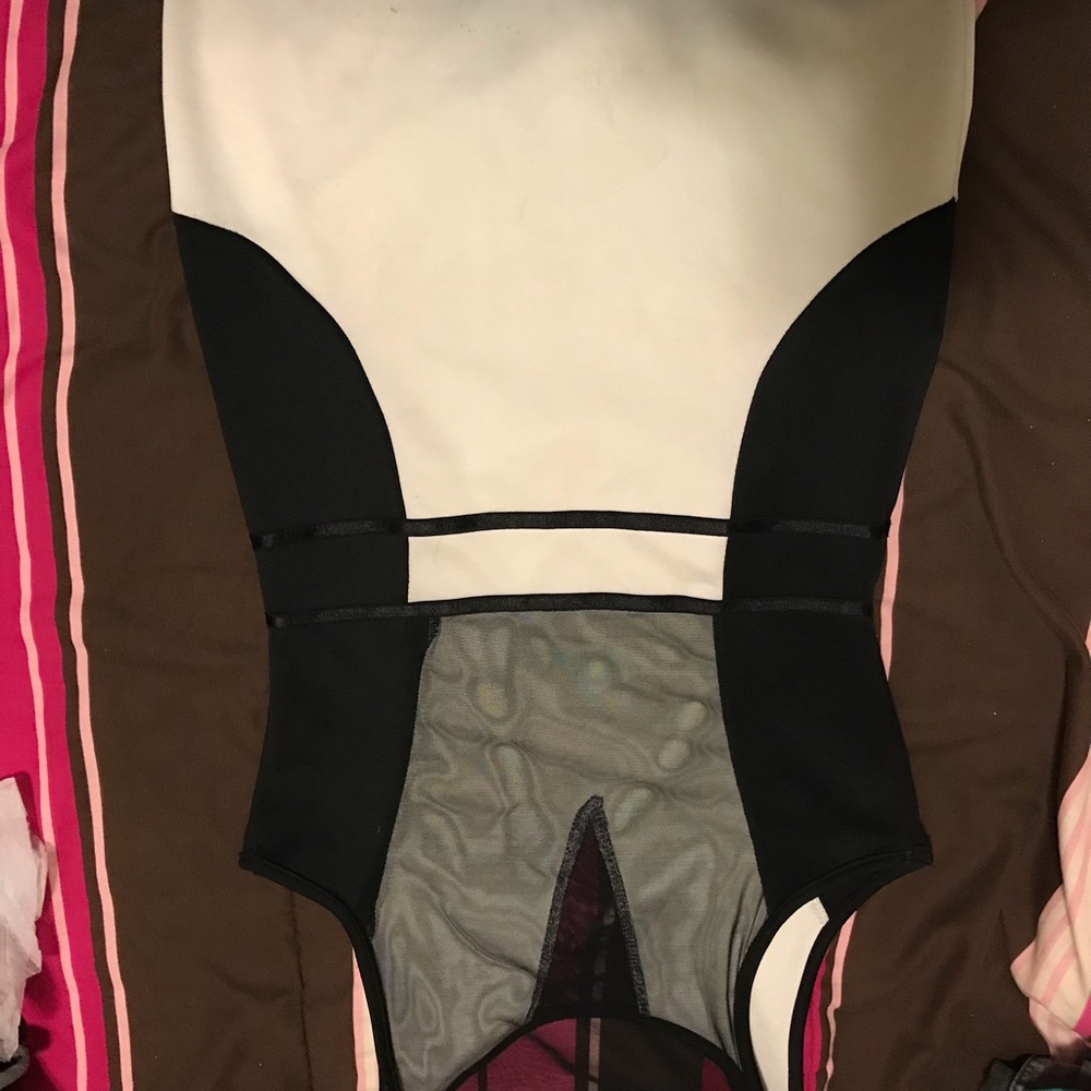 Black and white dress.