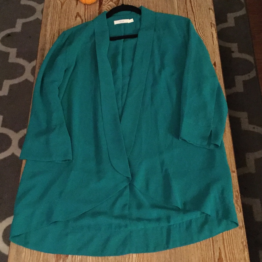 Lush teal chiffon jacket