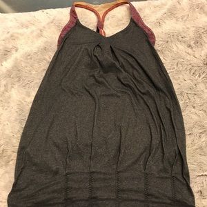 Work out shirt with attached sports bra.