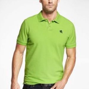 Express Green Polo Stretch Contrast Pique Polo XS