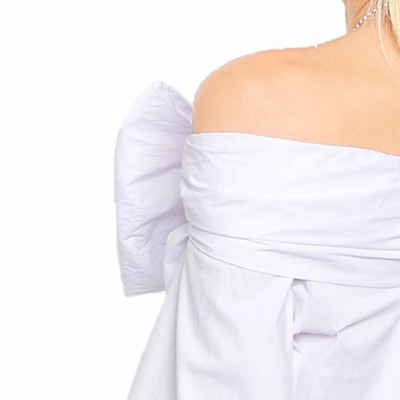 Haute Victorian Bow Tie Off Shoulder Blouse Top - Picture 6 of 8
