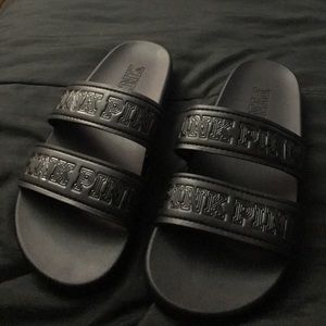 *BRAND NEW* Black PINK Slide-On Slippers