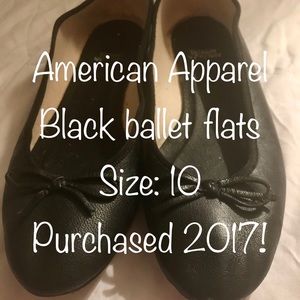 🎀 American Apparel Black Ballet Flats, Size 10 🎀