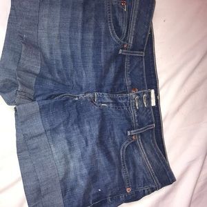 Classic high waisted blue jean shorts