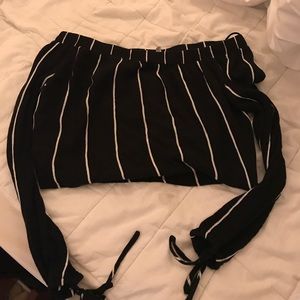 Pacsun cropped off the shoulder shirt