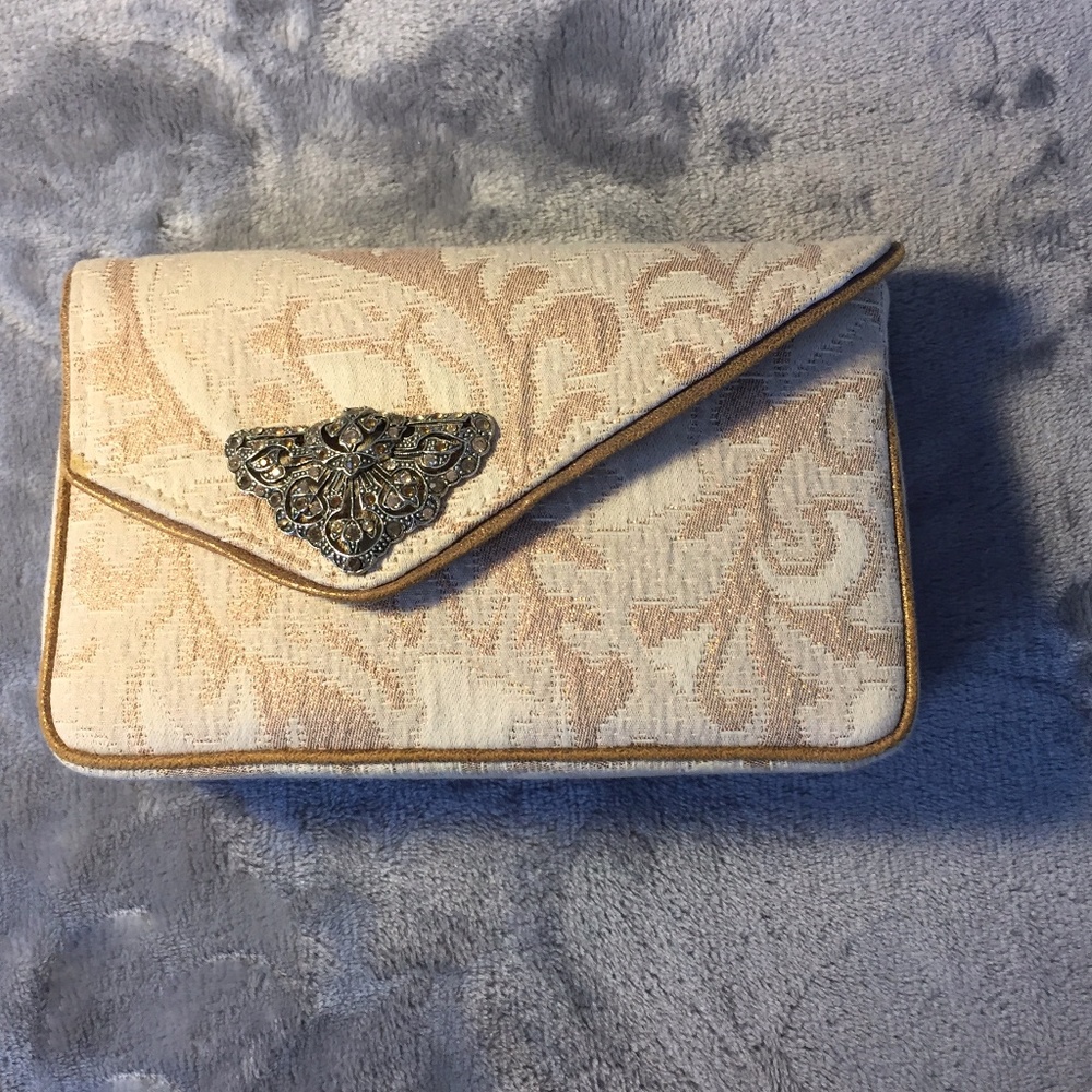 SARAH SHAW Vintage Style Brocade Clutch Hand Bag