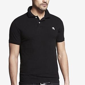Express Black Polo Stretch Contrast Pique Polo XS