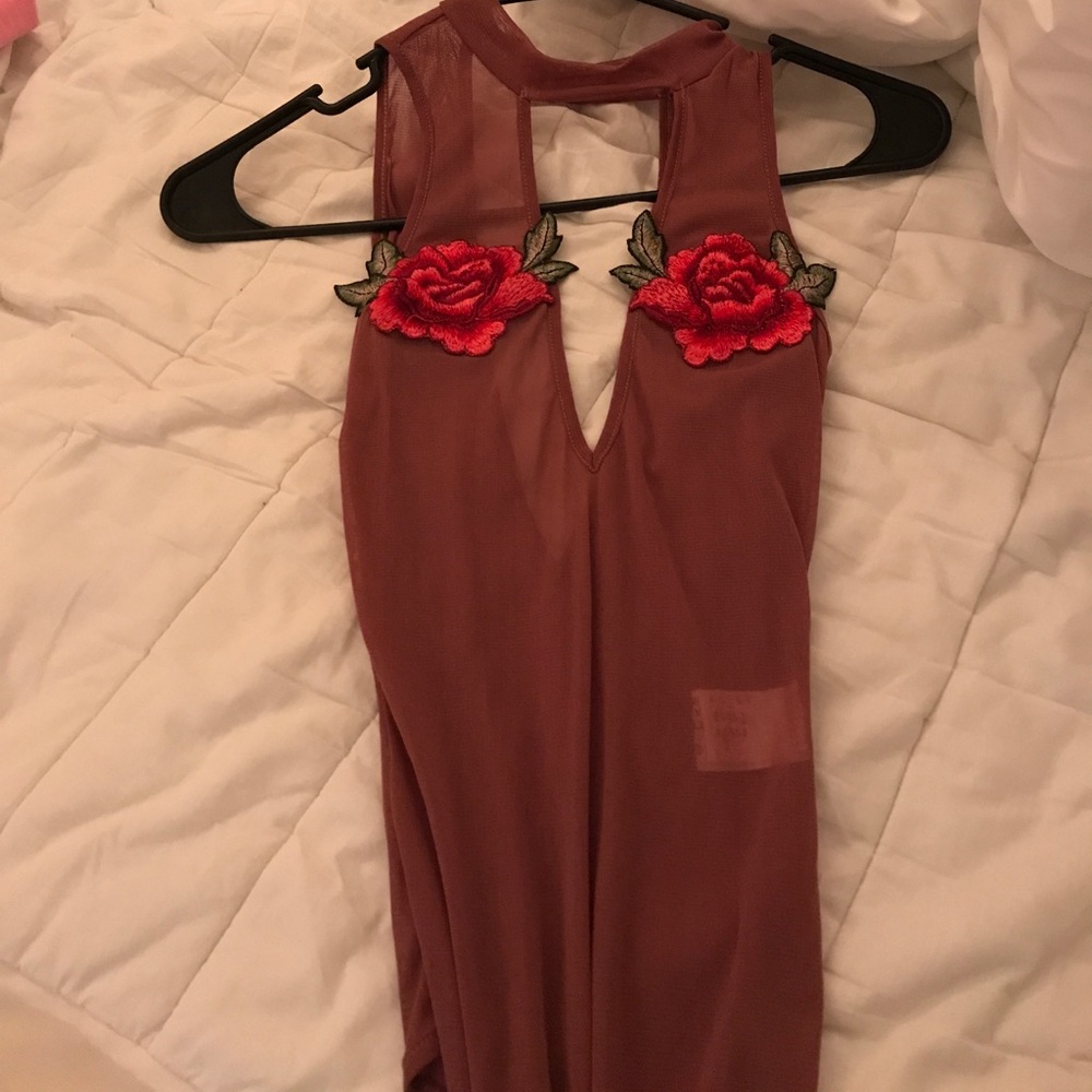 Floral transparent body suit