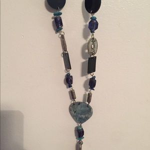 Boho Necklace w/ Pearlized Stones and Beads