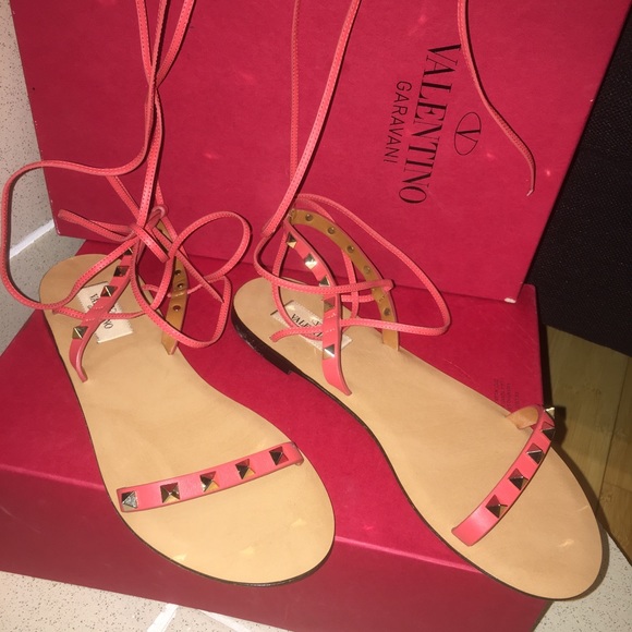 💋SOLD💋Valentino lace up gladiator sandals 37 - Picture 7 of 7