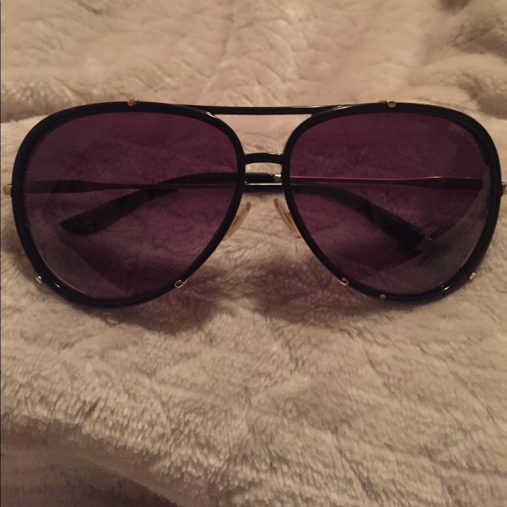 JIMMY CHOO AVIATOR SUNGLASSES WITH GOLD CLASPS