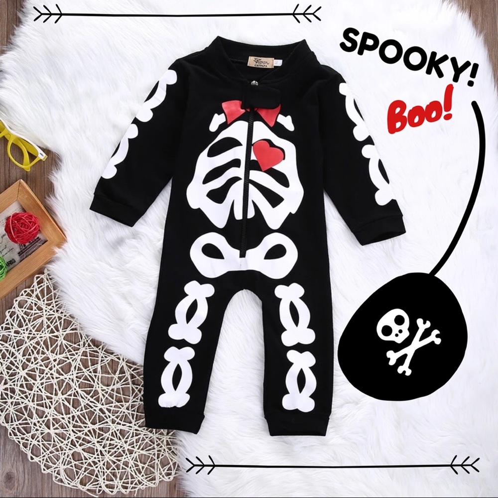Skeleton baby onesie