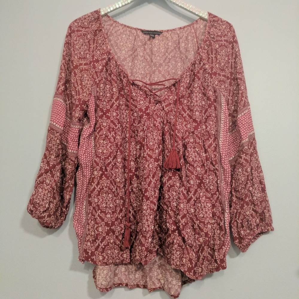 AMERICAN EAGLE PEASANT TOP