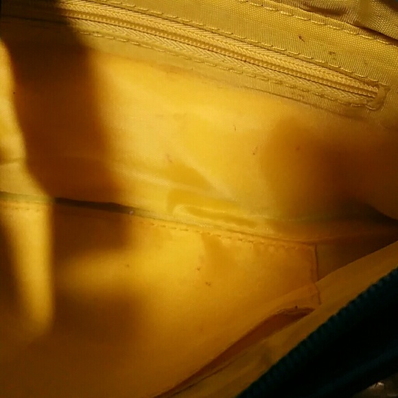 Turquoise leather clutch purse - Picture 4 of 4