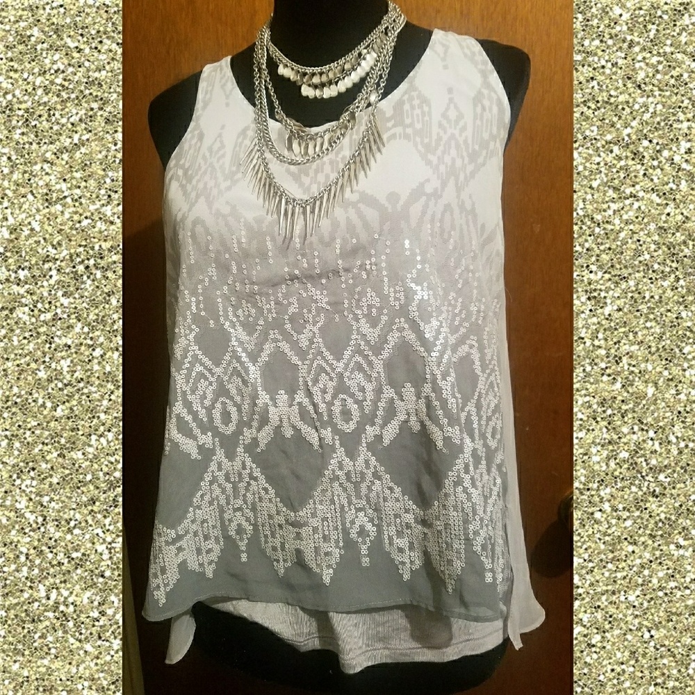 Express Ombre Sequin Embellished Top