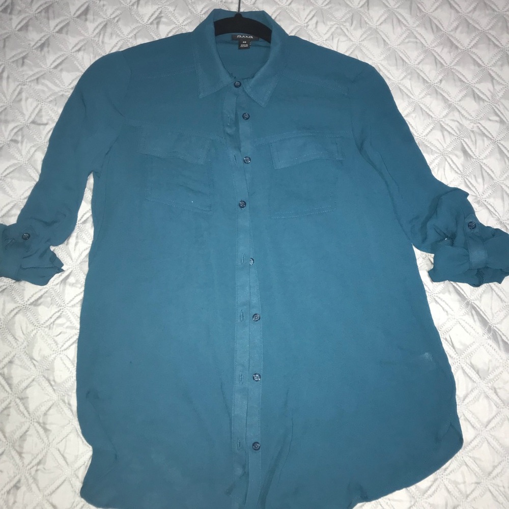 Women’s flowy long sleeve semi sheer blouse top