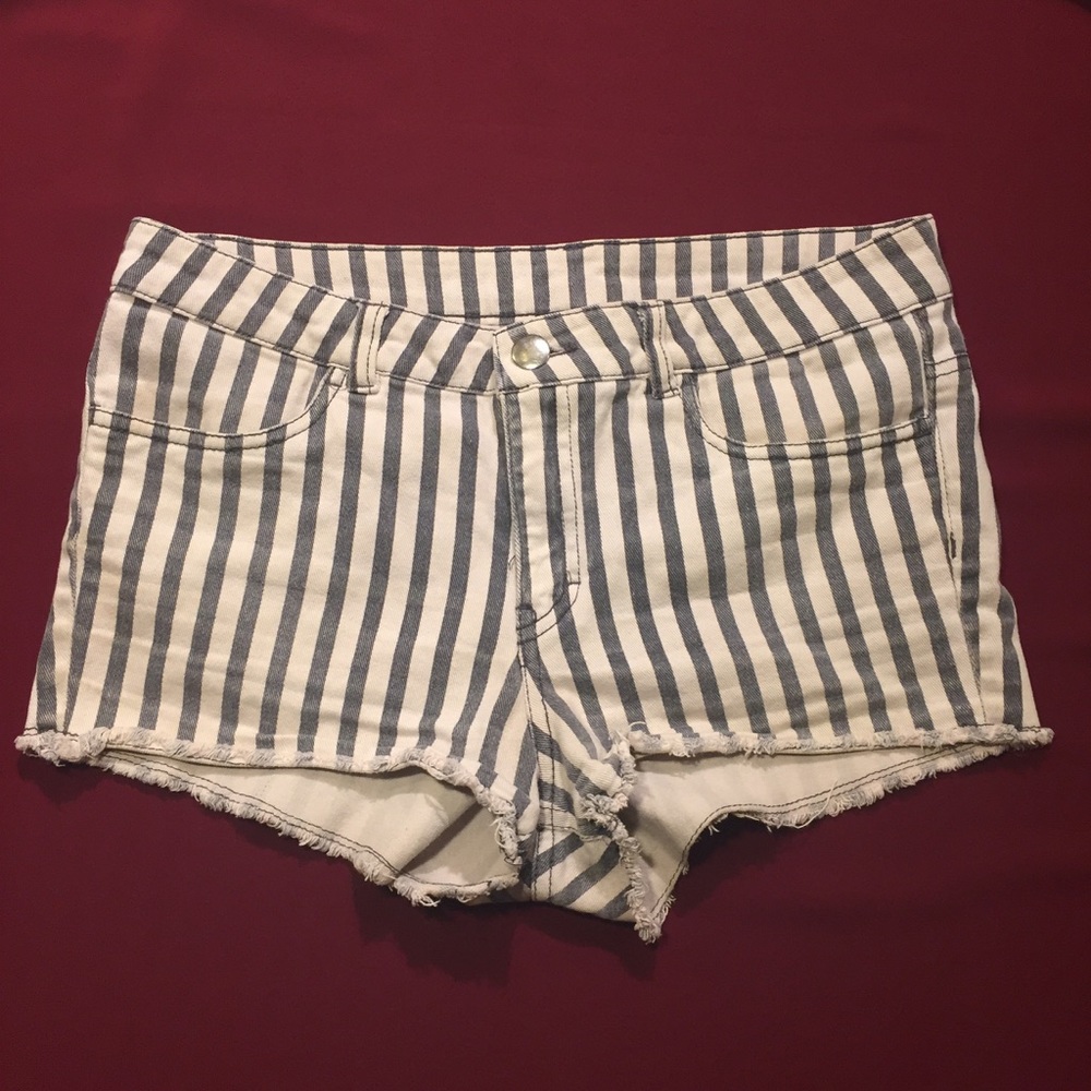 Striped Jean Shorts