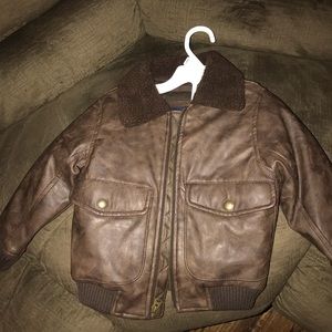 Gap brown leather jacket (Toddler)