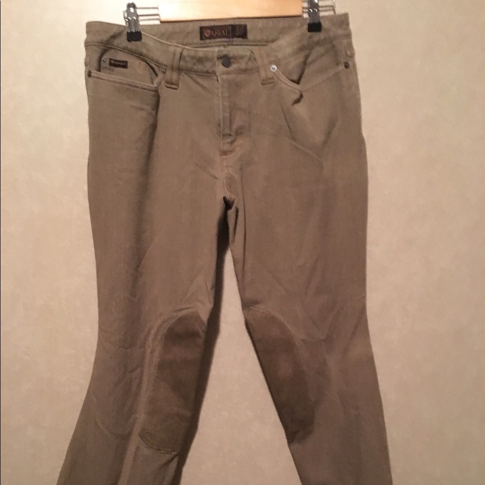 Ariat riding denim khaki jodhpur breeches 34R
