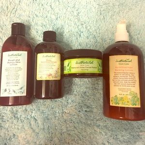 Variety of Just Natural skin, hair, care