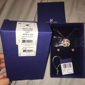 Swarovski Deary Set, White, Rose Gold Plating