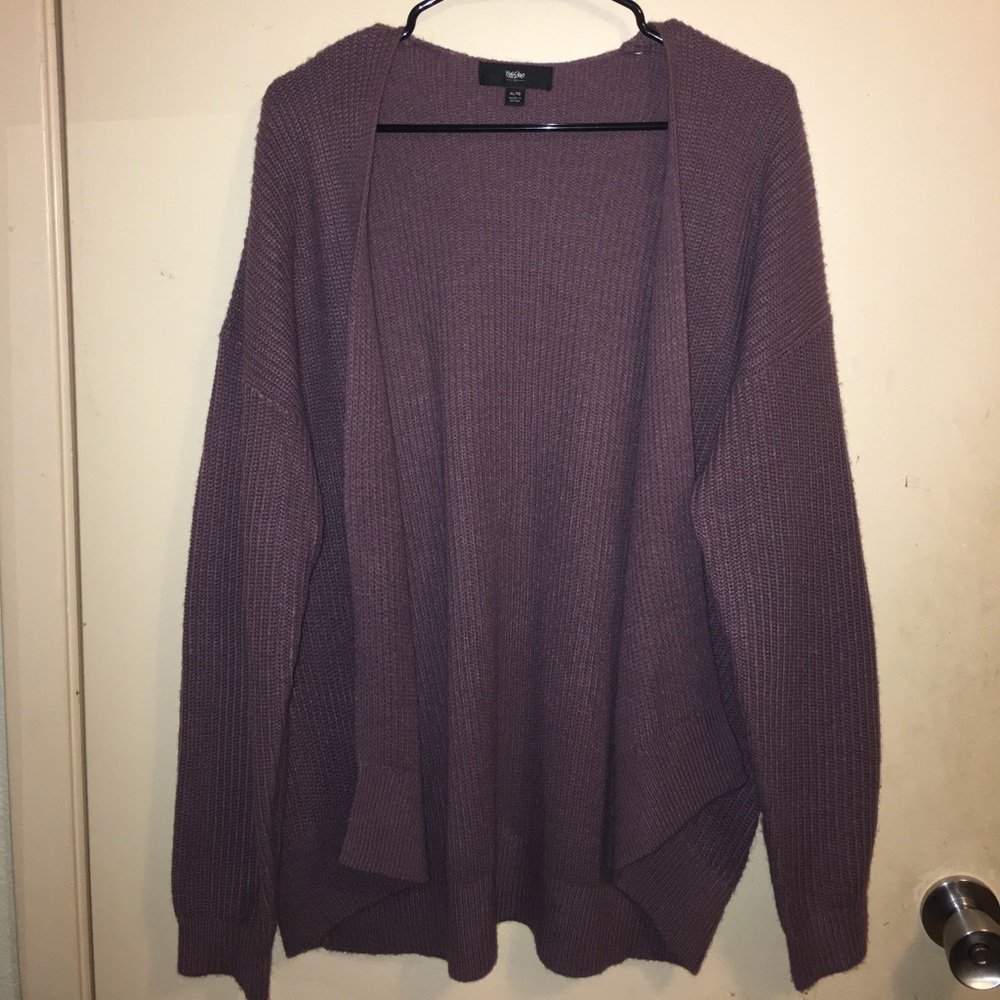 Thick yarn purple cardigan