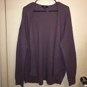 Thick yarn purple cardigan
