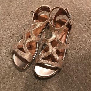 Gentle Souls Gold Glitter Sandals