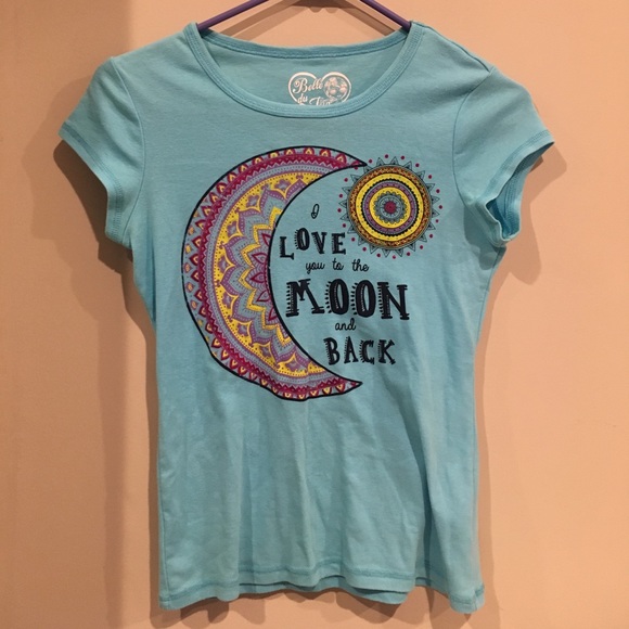 “I Love You To The Moon and Back” Blue Tee - Picture 1 of 4