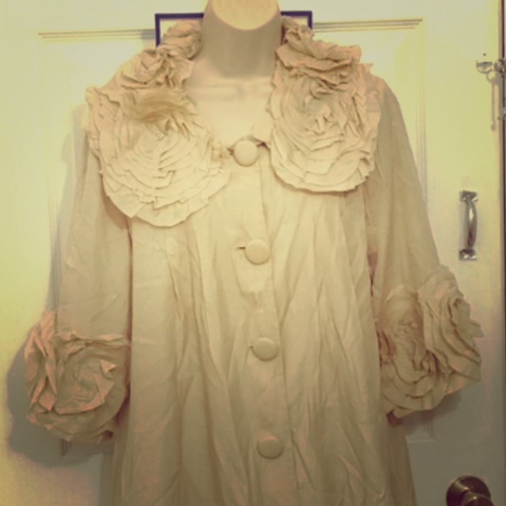 Ivory jacket &I flowy dress