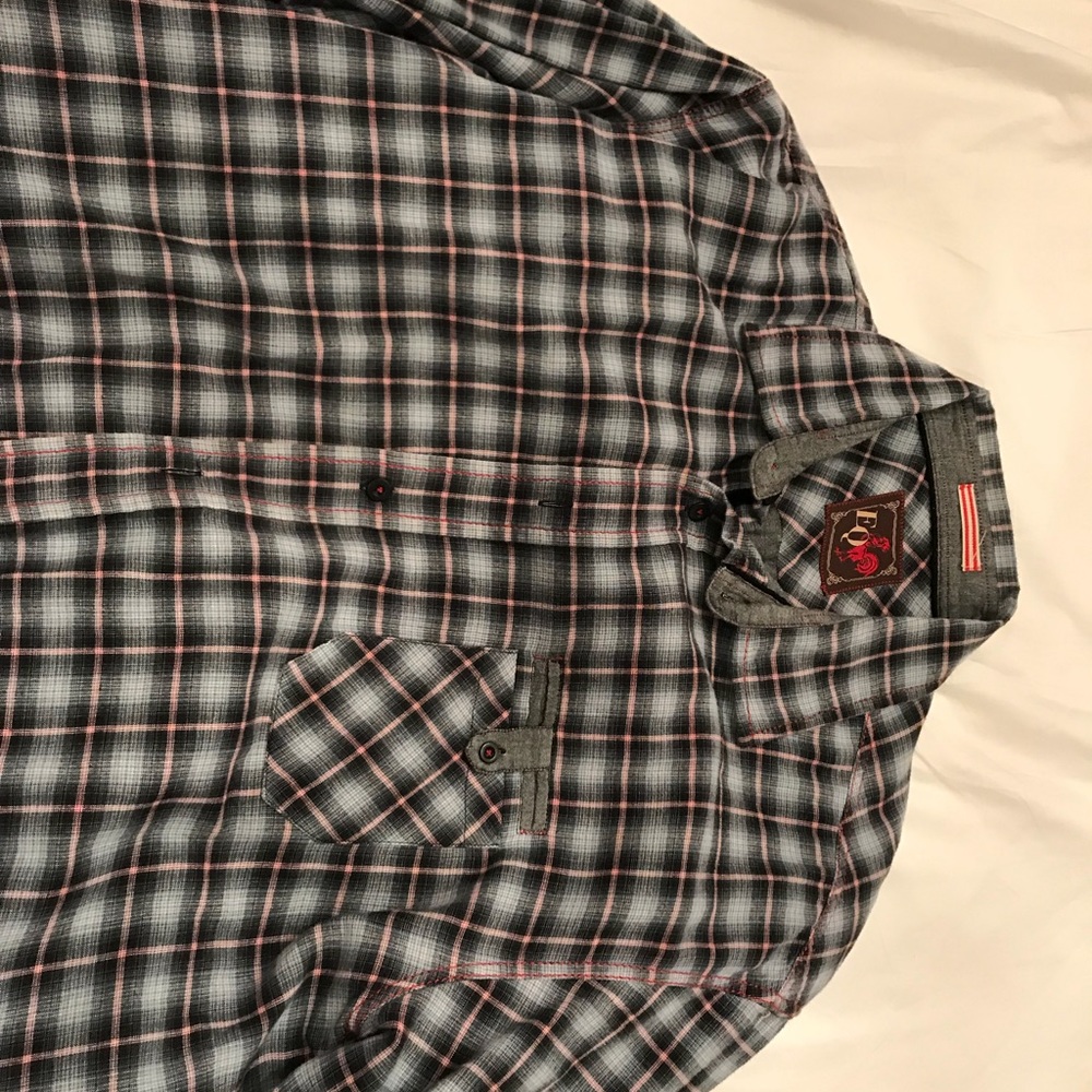 Cool men’s flannel. Brand is EQ.